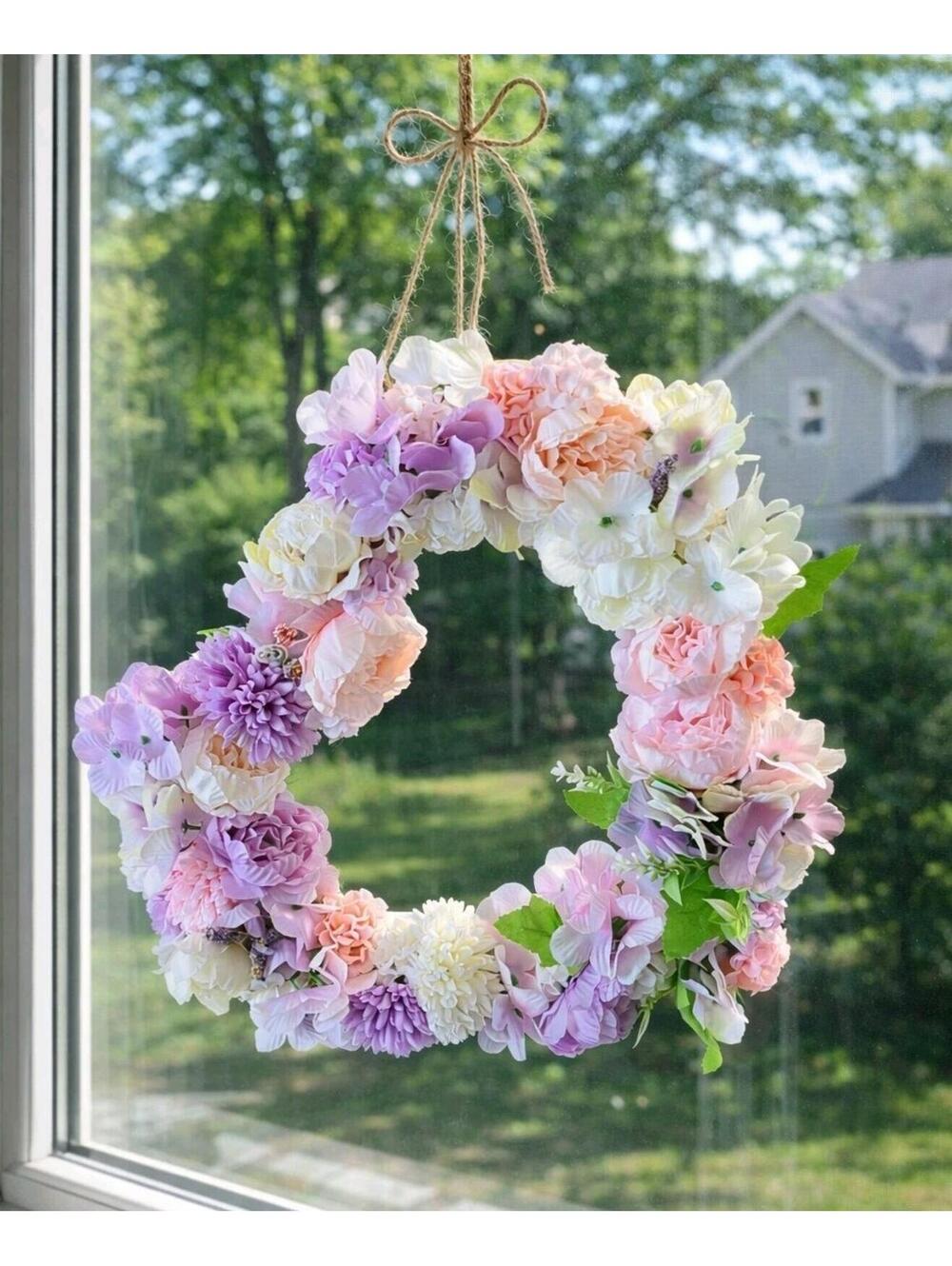 Beautiful Custom Made Faux Flower Heart Wall Decoration